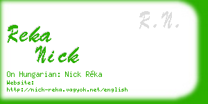 reka nick business card