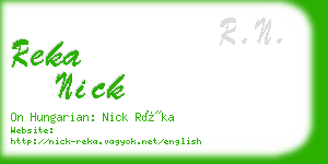 reka nick business card